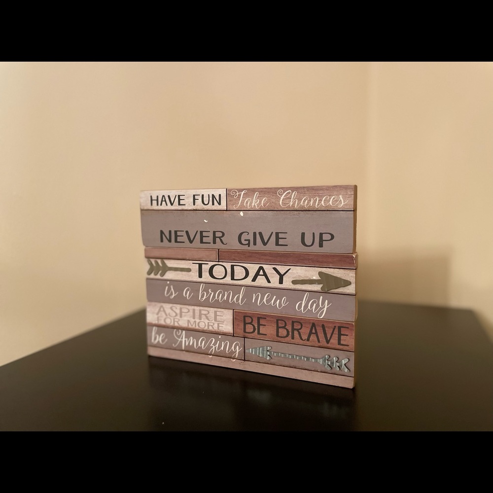 Arrow Messages Wood Block Wall Signs